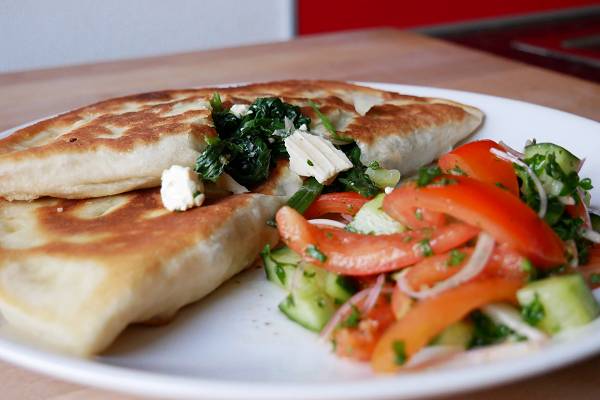 Turkish Gözleme with Spinach & Feta Cheese