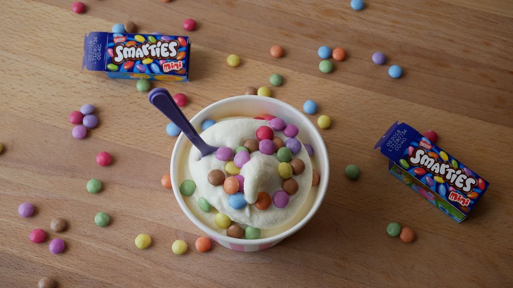 Homemade McFlurry Ice Cream with Smarties