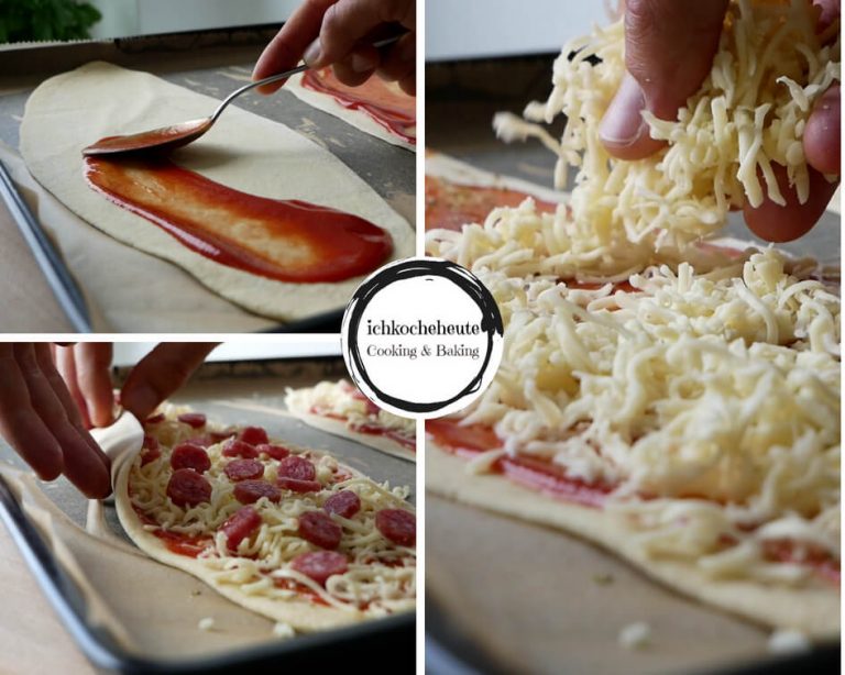 Pizza Schiffchen mit Salami - ichkocheheute.de