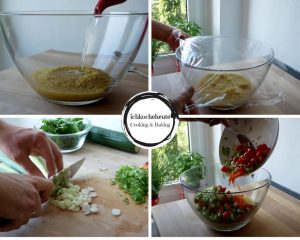 Vorbereitungen für den Taboulé Salat