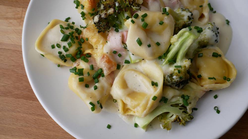 Tortellini Casserole with Broccoli & Ham