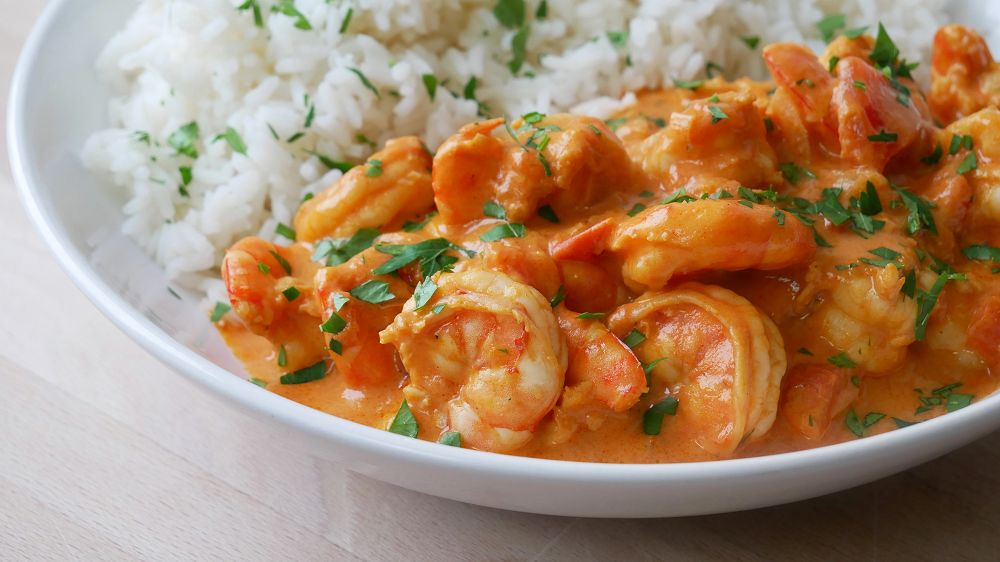 Simple Prawn Curry with Rice