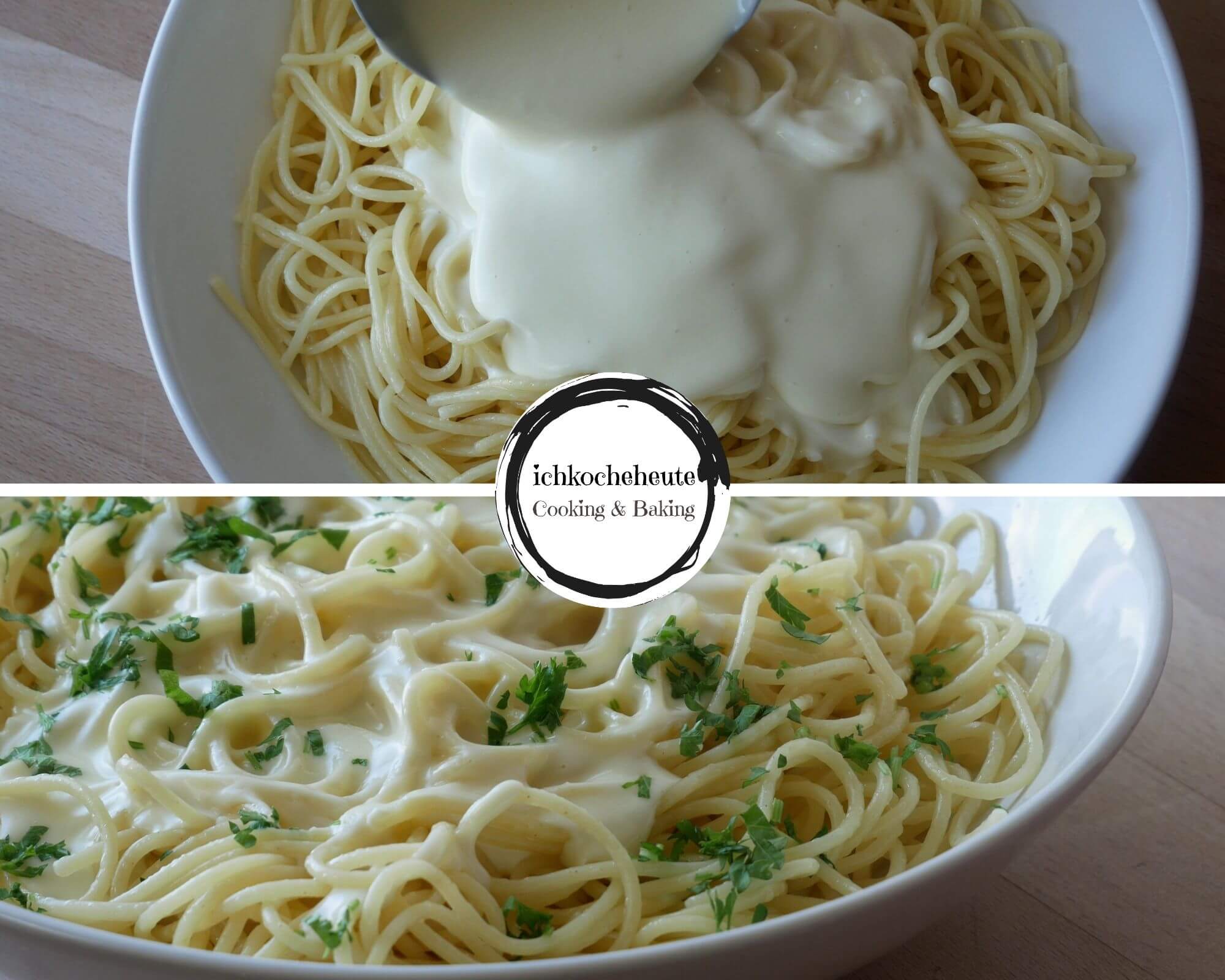 Cooking Spaghetti with Creamy Cheese Sauce