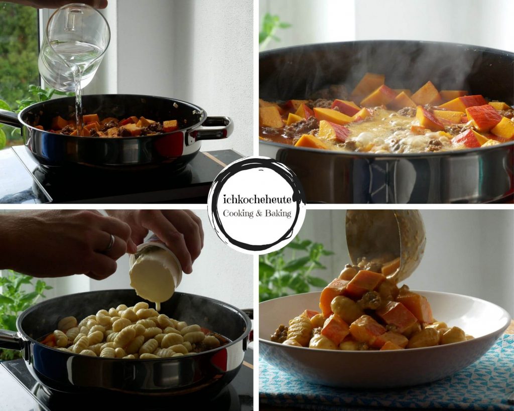 Kürbis Gnocchi Pfanne mit Hackfleisch - ichkocheheute.de