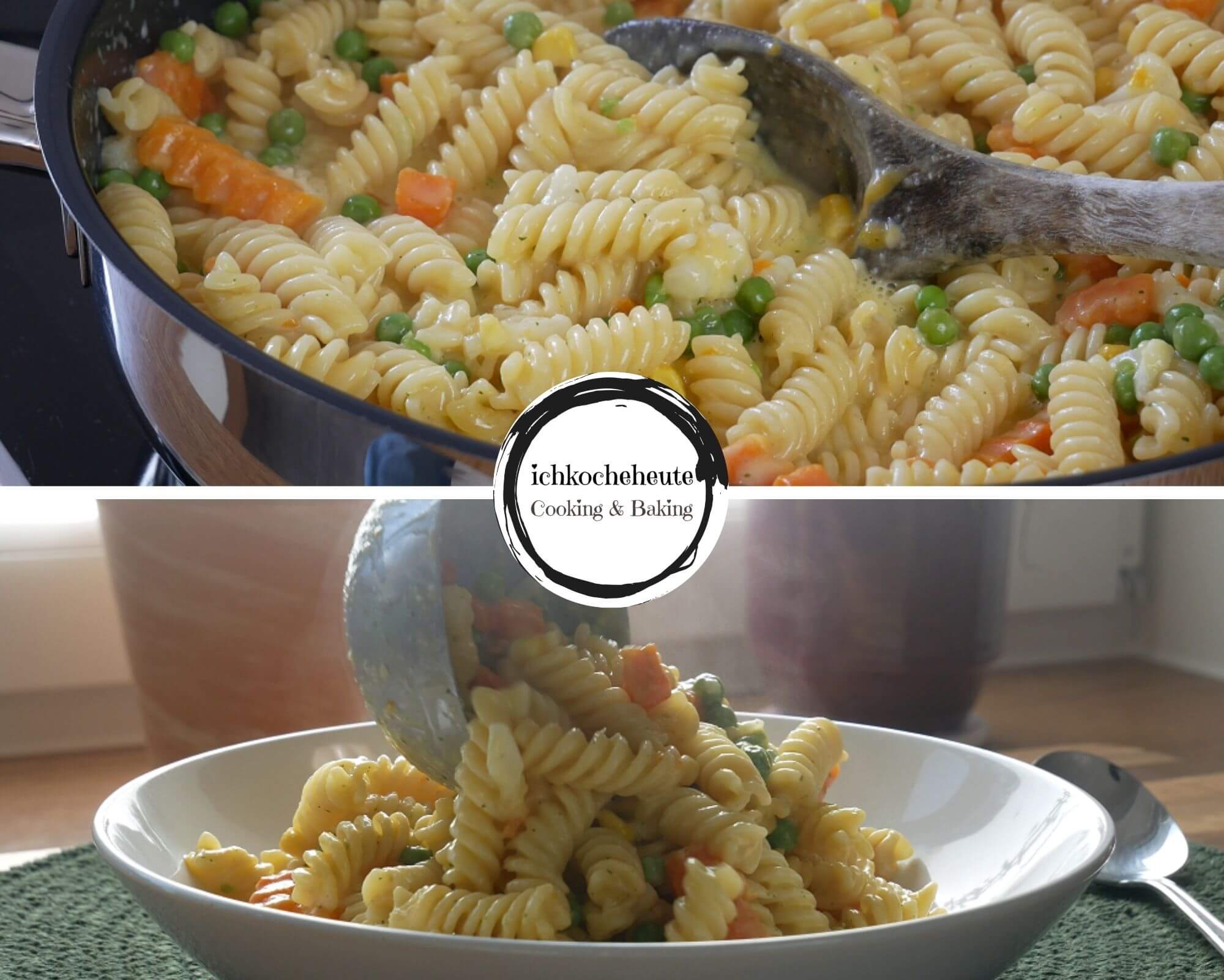 Serving One Pot Pasta with Buttered Veggies & Cheese Sauce