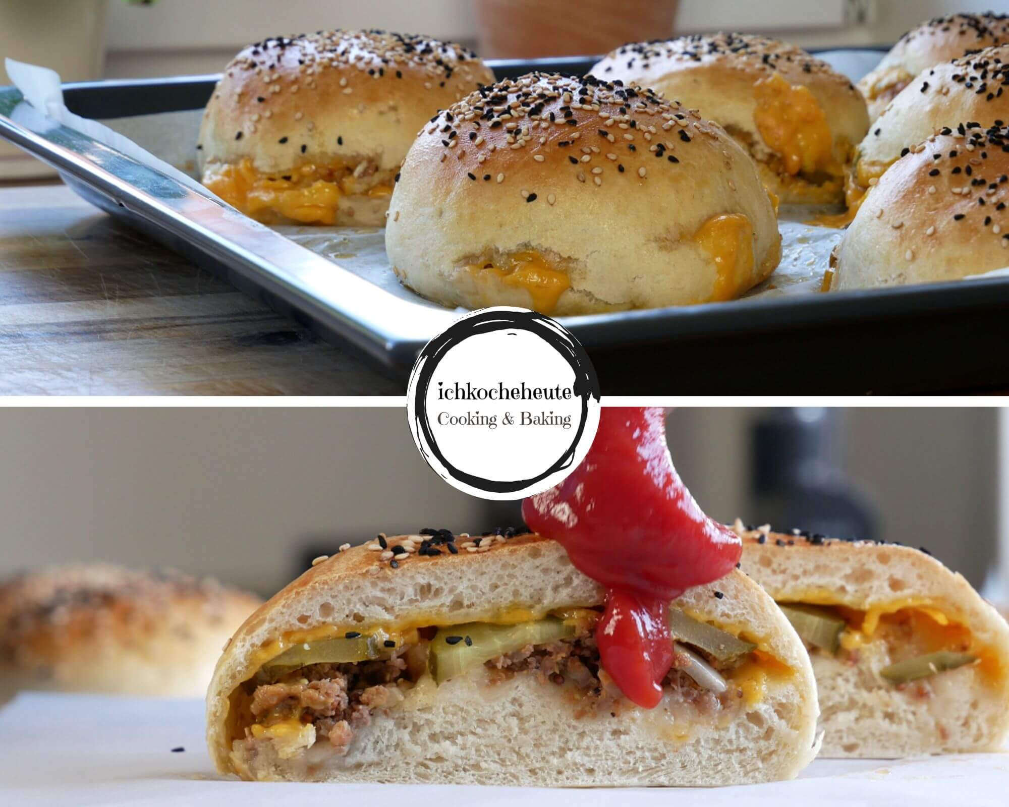 Baking & Serving Cheeseburger Bread Rolls