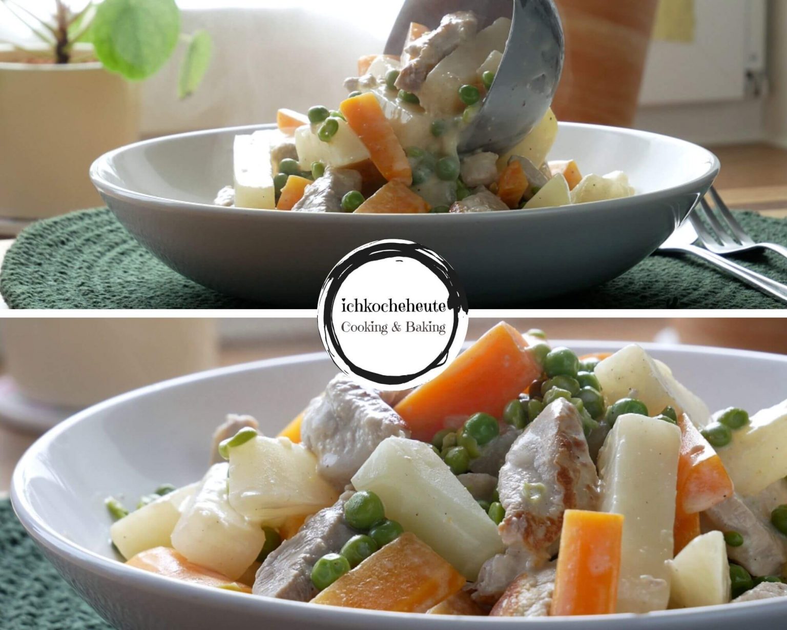 Geschnetzeltes mit Kohlrabi, Möhren & Erbsen Servieren - ichkocheheute.de Geschnetzeltes mit Kohlrabi, Möhren & Erbsen Servieren - ichkocheheute.de