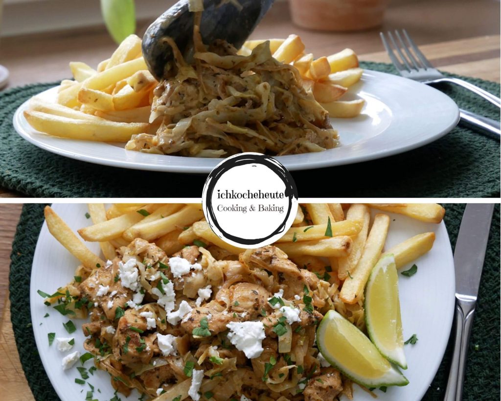 Cremige Hähnchen Gyros Pfanne mit Spitzkohl - ichkocheheute.de