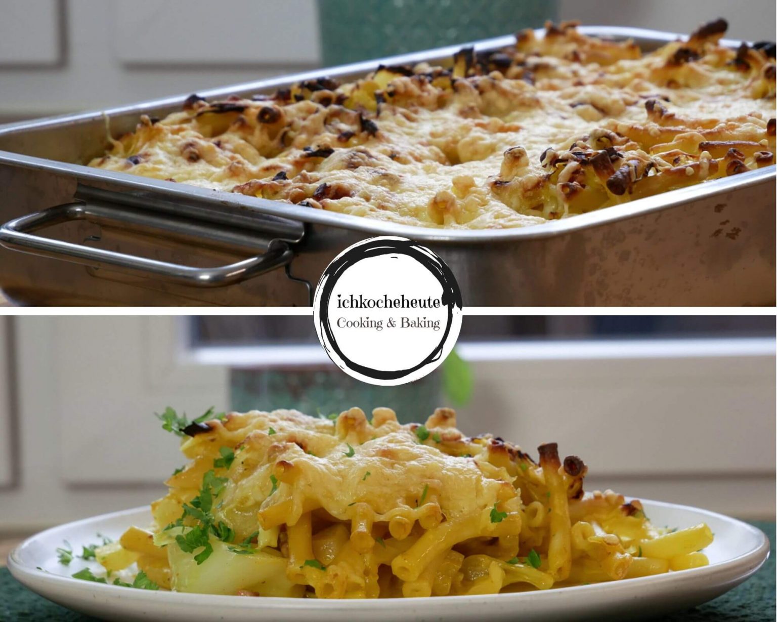 Spitzkohl Nudelauflauf mit Curry &amp; Speck - ichkocheheute.de