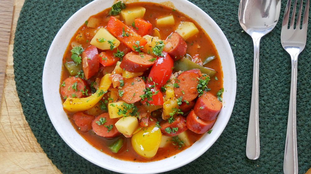 Hearty Potato Paprika Stew with Cabanossi Sausages