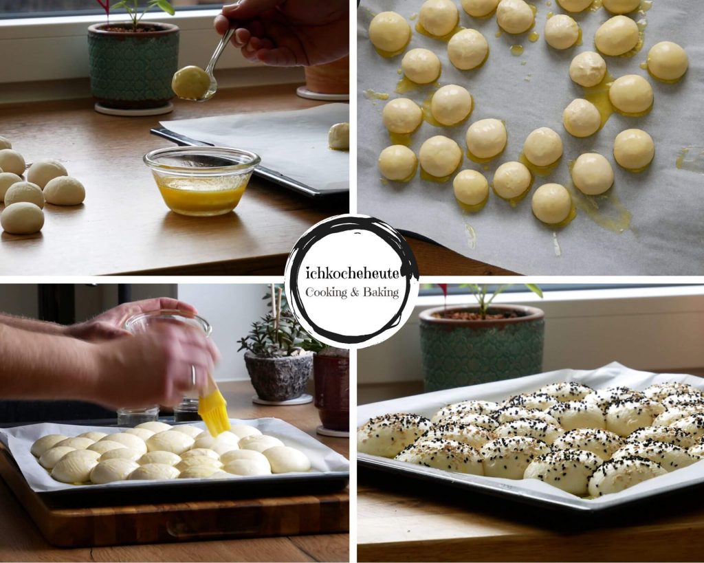 Brötchensonne mit Käsesauce Backen - ichkocheheute.de