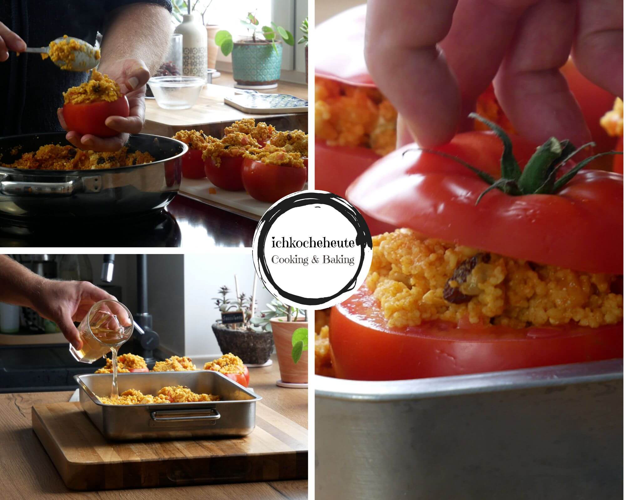 Cooking Stuffed  Tomatoes with Couscous & Feta