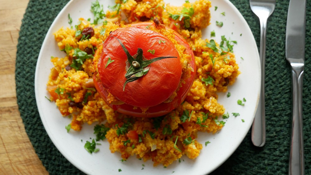 Stuffed Tomatoes with Couscous & Feta Cheese