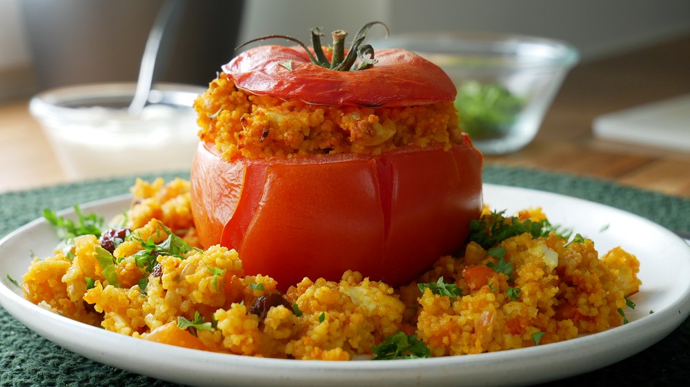 Stuffed Tomatoes with Couscous & Feta Cheese