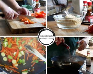 Vorbereitungen für Vegetarischer Mie Nudel Wok mit Hoisin Sauce