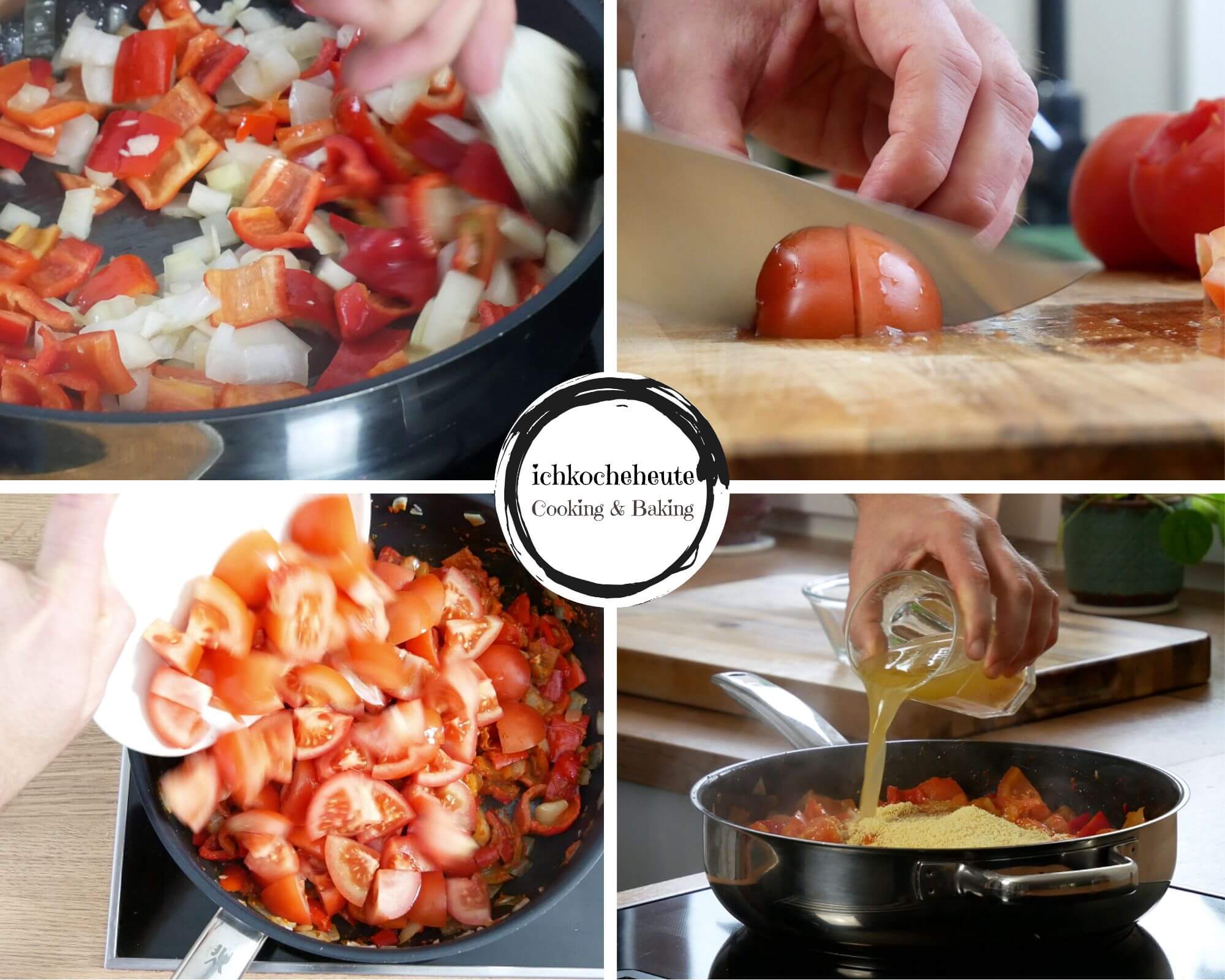 Preparing Veggie Paprika Tomato Couscous