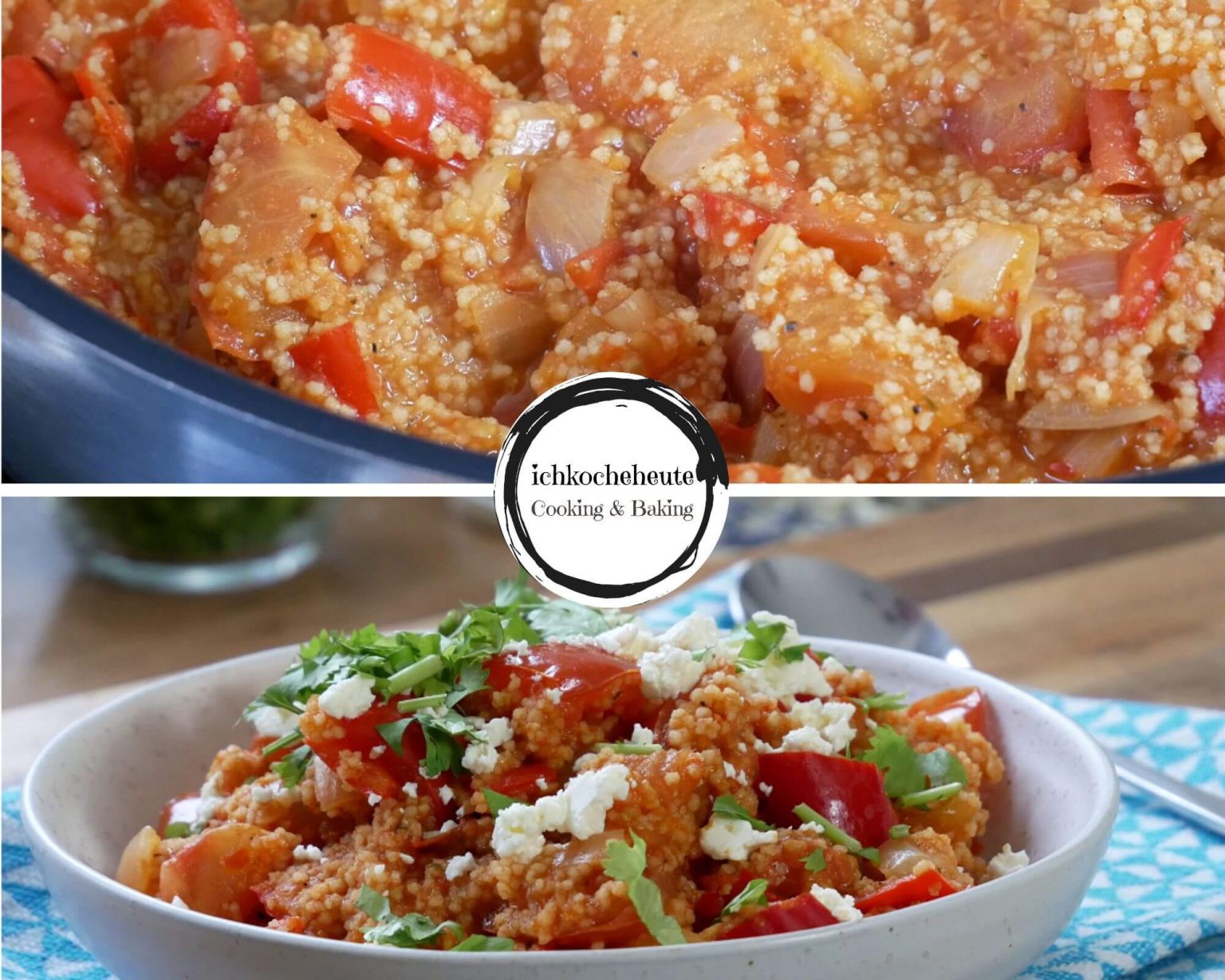 Veggie Tomaten Paprika Couscous mit Fetakäse - ichkocheheute.de