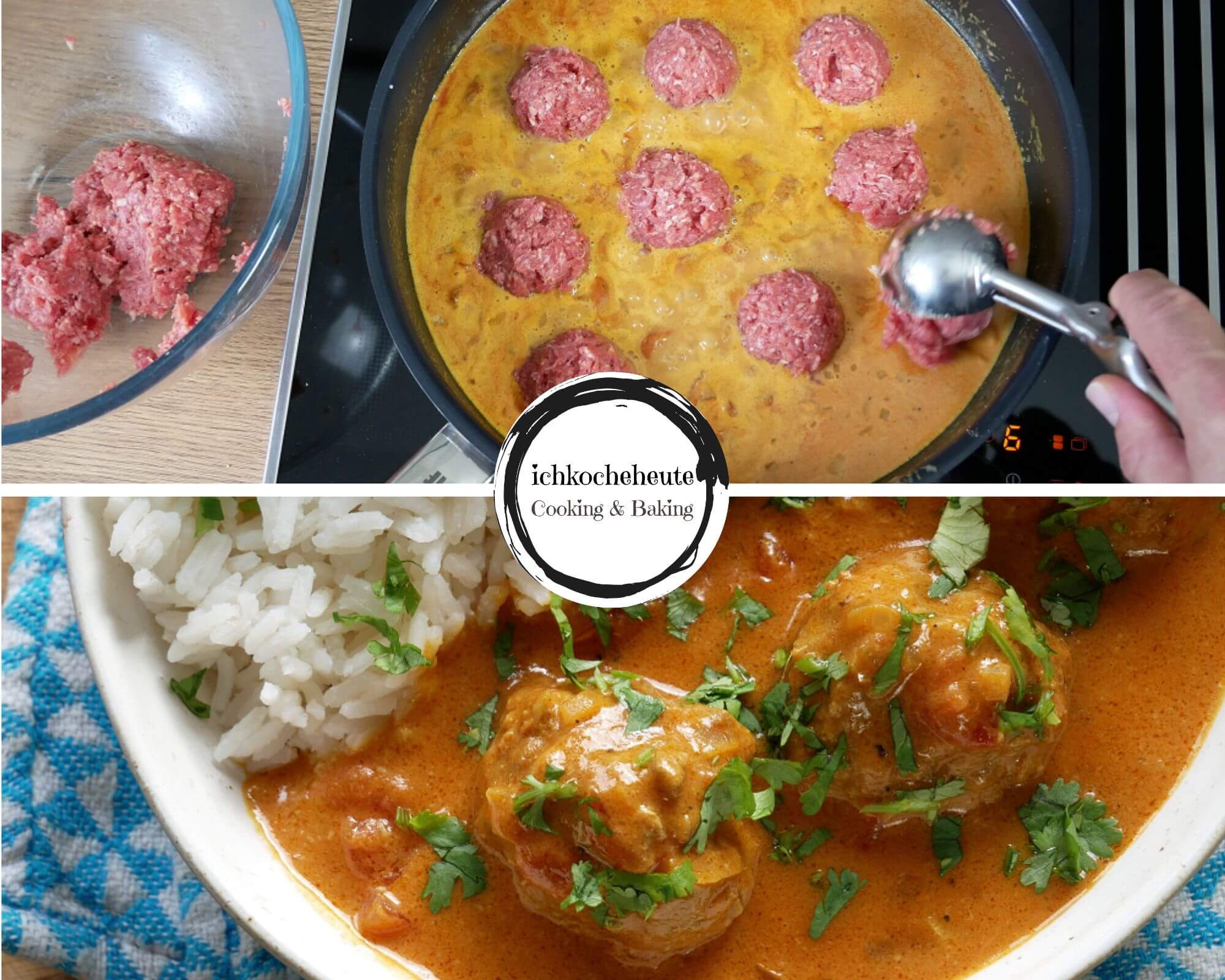 Serving Meatballs with Coconut Tomato Sauce