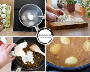 Eier Curry mit Kichererbsen Zubereiten