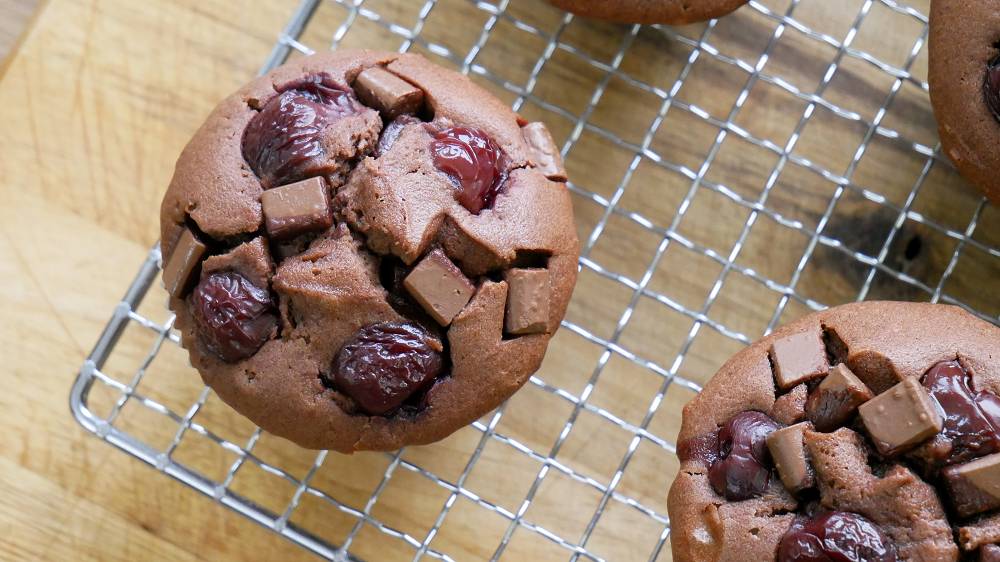 Baking Cherry Chocolate Muffins