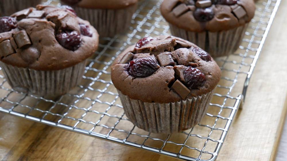Baking Cherry Chocolate Muffins